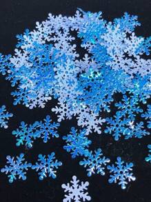 600pcs Colorful Snowflake Tabletop Decor, Paper Artificial Snow Flakes For Christmas Party, Birthday Party, Blue, White, Glitter, Suitable For Holiday Gatherings, Birthdays, Weddings, Table Decorations - Multicolor - View 12