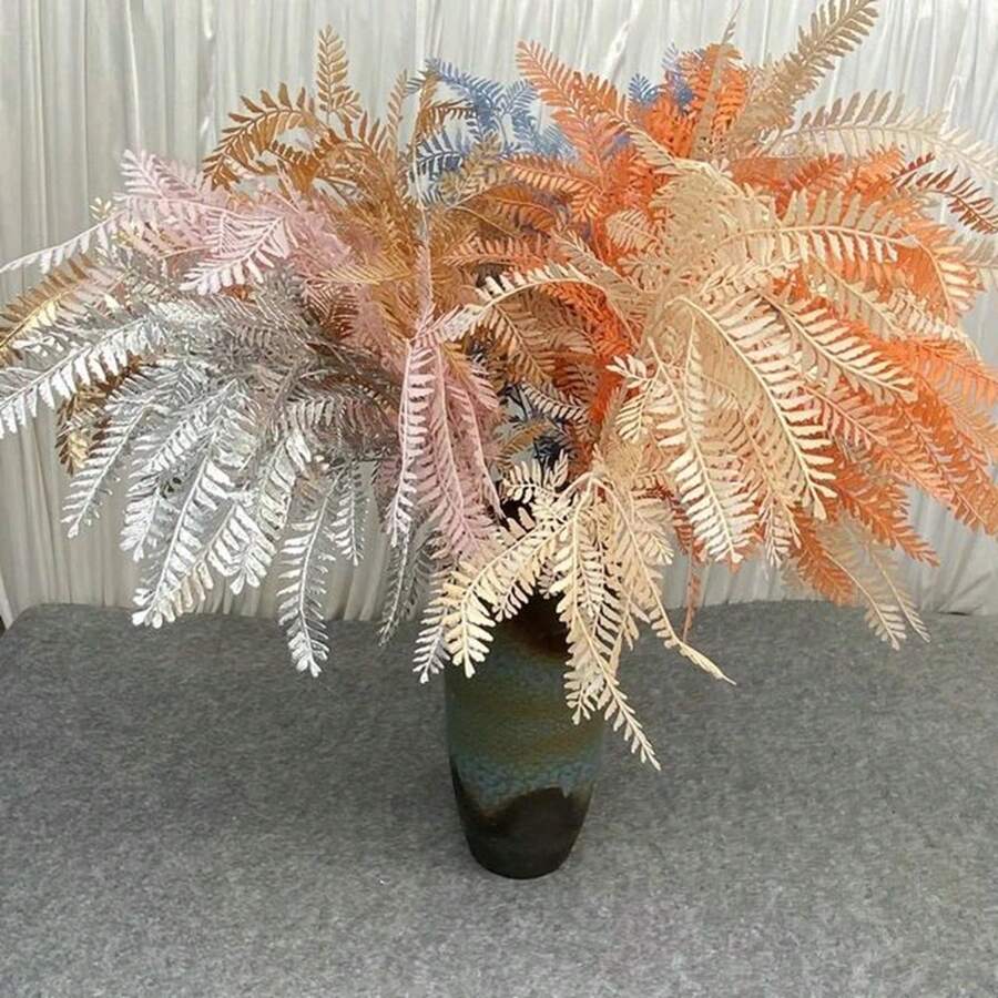 Golden Christmas Fern Branch Stem 85cm Fern Branches Large Premium Branch - Vàng - Xem 1