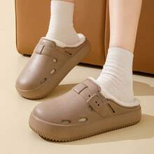 Dép lông mềm nhẹ, đa năng, ấm áp, thời trang và tối giản dành cho nam, chống trượt và chống thấm nước, thích hợp cho mùa thu/đông - màu nâu - Xem 2