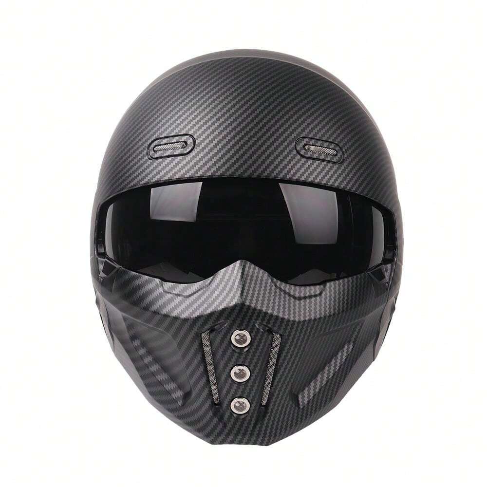 Capacete de Motocicleta Elétrica de Rua Retro Anti-Carbono Certificado ...