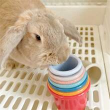 Stackable Rabbit Cups, Colorful Small Animals Rich Toys, Interactive Snacks Hidden Games, Suitable For Rabbits, Hamsters, Pets To Relieve Boredom, Bite-Resistant Material - Multicolor - View 3