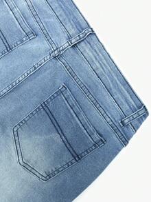 Women's Casual Low Waist Slim Fit Flare Jeans With Pockets - Blue - View 8