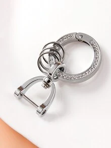1 cái/2 cái Móc khóa hợp kim kẽm đính đá thời trang cao cấp, giản dị & dễ thương, thanh lịch cho tiệc tùng, đường phố, hoạt hình, hợp kim nhôm, thích hợp cho các cặp đôi, túi xách, ô tô, nhà ở, thiết yếu cho mùa xuân/hè/thu/đông - Nhiều màu - Xem 3