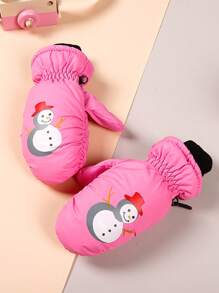Children Snowman Pattern Ski Gloves Kids Mittens Stylish & Functional Kids Gloves Keep Hands Warm & Enhances Grips Top Quality, For Christmas - 1Pair - View 9