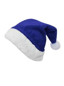 1 chiếc mũ ông già Noel nhung lông ngắn sang trọng trang trí Giáng sinh, vật dụng Giáng sinh cho cả nam và nữ, mũ dự tiệc cho người lớn, mũ ông già Noel bằng vải nỉ polyester màu trơn, thích hợp cho mùa xuân, hè, thu và đông - 1 cái - Xem 15