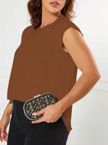 K&K FASHION SHEIN Women's Muscle Tee With Plain Casual Top - Rỉ Nâu - Xem 4