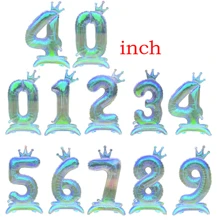 1 vương miện đế 40 inch nhiều màu sắc có số 0-9 trang trí cho lễ kỷ niệm, sinh nhật, lễ kỷ niệm ngày lễ, tiệc cưới - đầy màu sắc - Xem 3