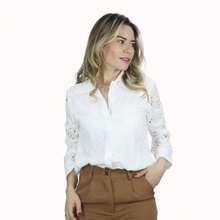 Women's Long Sleeve Laise Shirt Fashion Versatility Casual - 白色 - 查看 1