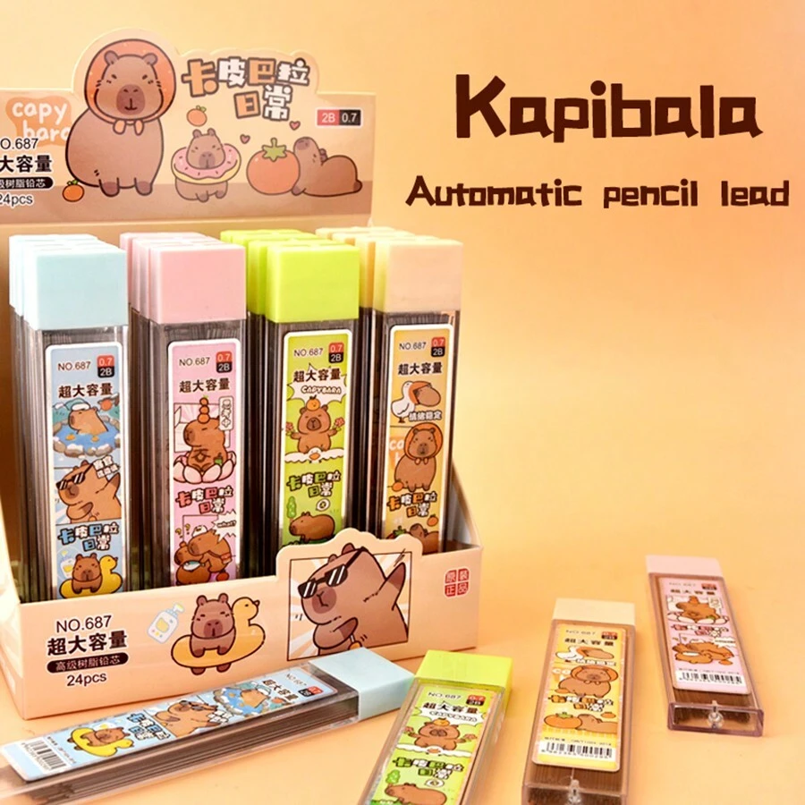 0.5mm/0.7mm 自动铅笔芯替换芯，2B/HB 自动铅笔芯，容量大，不易折断，适合学生，时尚卡通可爱设计，创意文具 - 0.5mm[4支裝] - 查看 1
