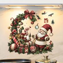 1 件圣诞老人树墙贴花礼品球墙贴花新年剥离和 DIY 贴纸装饰圣诞节冬季节日派对装饰用品、贴纸、墙贴花、乙烯基贴花用于家庭装饰、春季装饰物品刷新您的家、拉玛装饰贴纸 - 彩色 - 查看 5