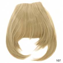 短刘海金色夹式发刘海耐热假发合成刘海发夹天然接发