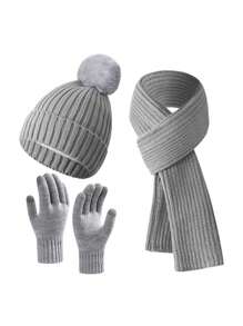 3 chiếc găng tay len và lông cừu dày giữ ấm mùa đông - Mũ và khăn quàng cổ - Hoàn hảo cho mùa đông ấm áp - Nhiều màu - Xem 14