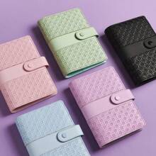 Sổ tay bìa da PU A6 6 lỗ, thiết kế thời trang, bìa sổ tay cá nhân, có khóa từ, có thể dùng làm vỏ đựng tiền mặt, vỏ đựng album trở lại trường - A6 - Xem 12