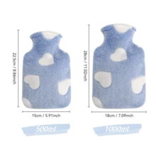 1pc Large Capacity Plush Heating Pad, PVC Filled Heart-Shaped Hand Warmer, Removable & Washable Soft Hot Water Bottle, Suitable For Neck, Back, Shoulder, Leg And Menstrual Relief