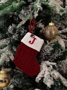 1件 26个字母白色组合雪花爪印装饰针织圣诞袜圣诞树垂饰羊毛字母袜装饰品节日餐桌装饰家居装饰圣诞装饰品家居圣诞礼物圣诞装饰 - 多色 - 查看 18