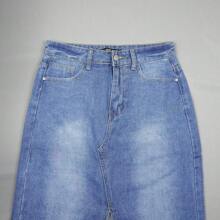 Falda de Mezclilla Larga Jeans - Azul - Ver 2