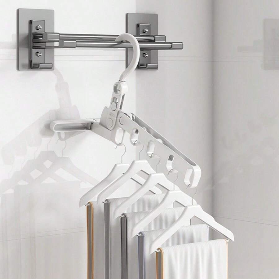 MultiFunctional Telescopic Clothes Drying Racks, Indoor Wall Mounted