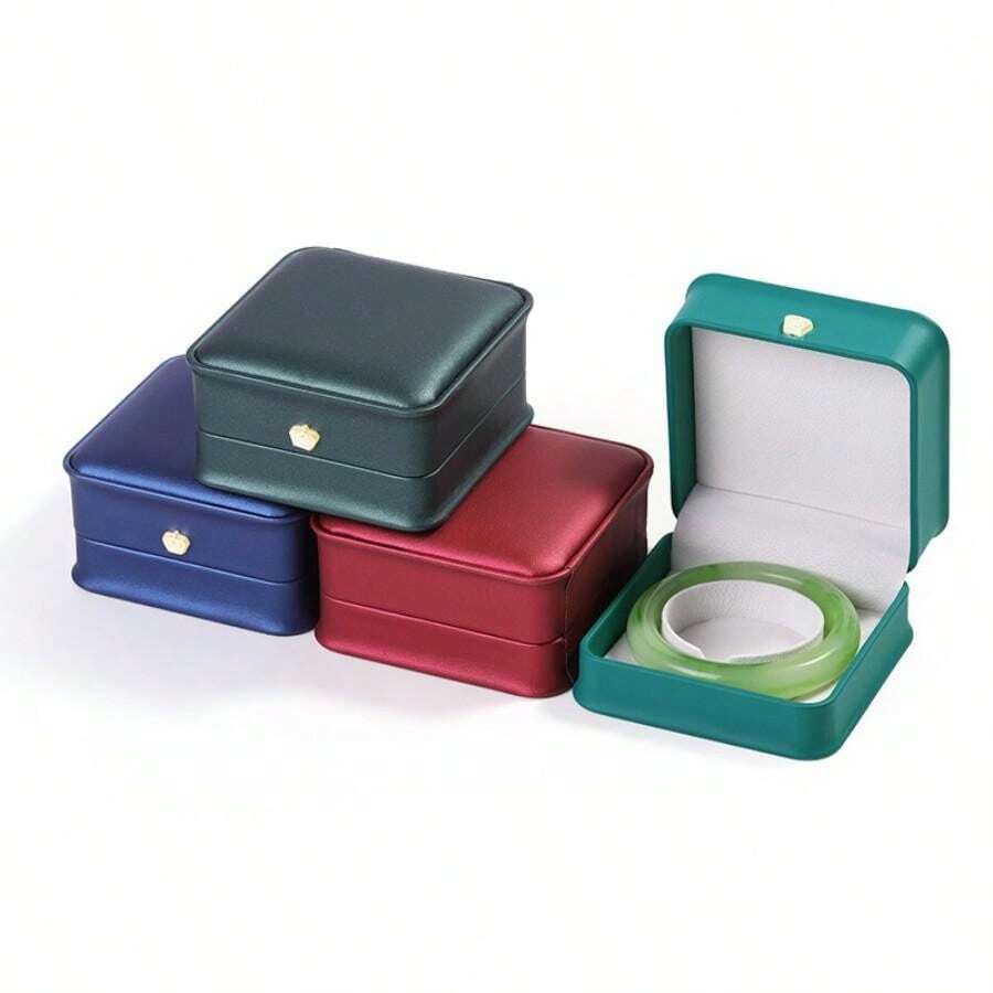 1pc Rounded Edge Crown Shaped Square Wrist Bracelet Jewelry Box, For