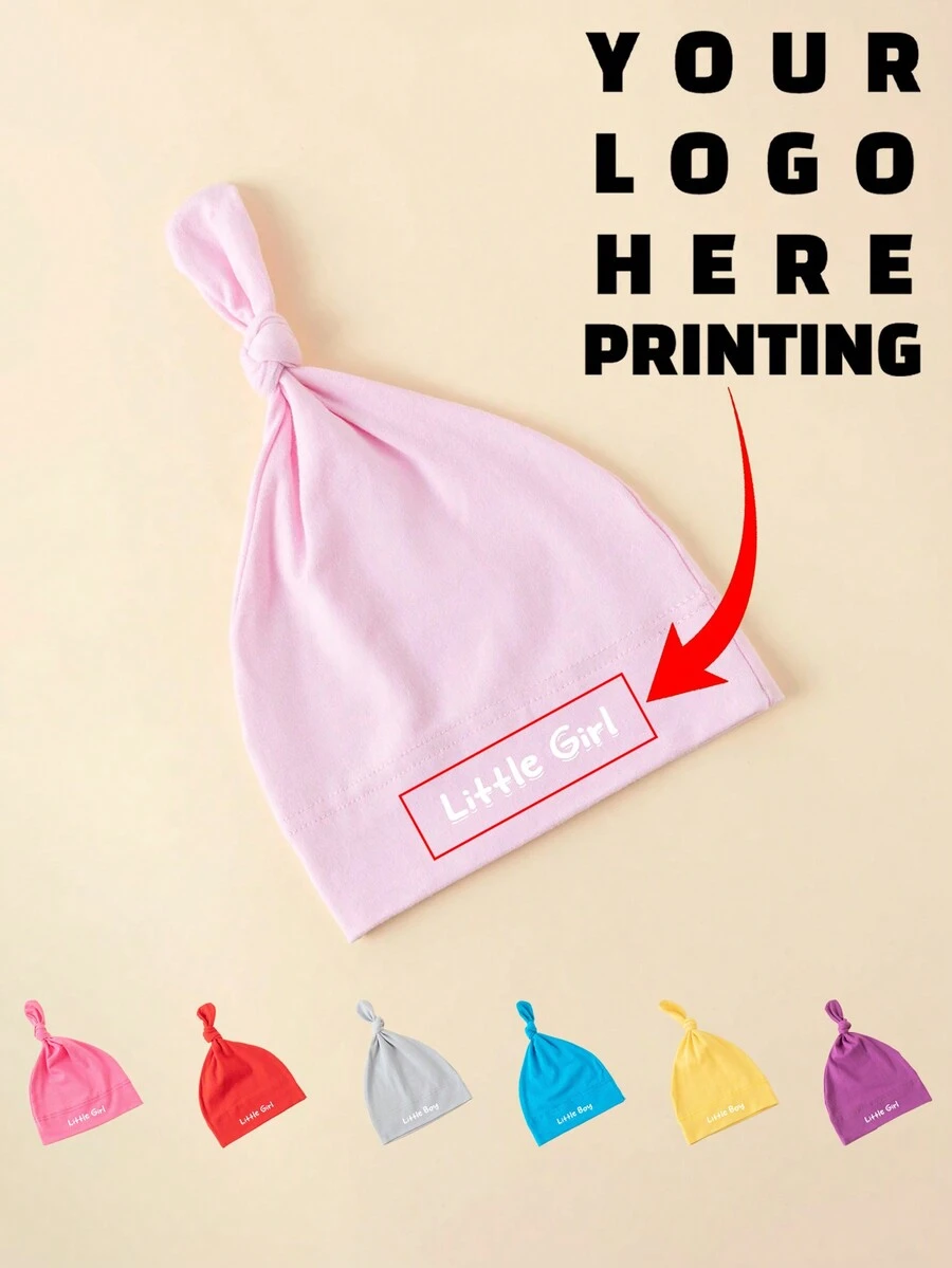 1 件定制印刷文字新生儿帽子，可保护宝宝头部免受寒冷侵袭，柔软呵护宝宝皮肤，适合男孩女孩情人节开学冬季礼物 - 彩色 - 查看 1