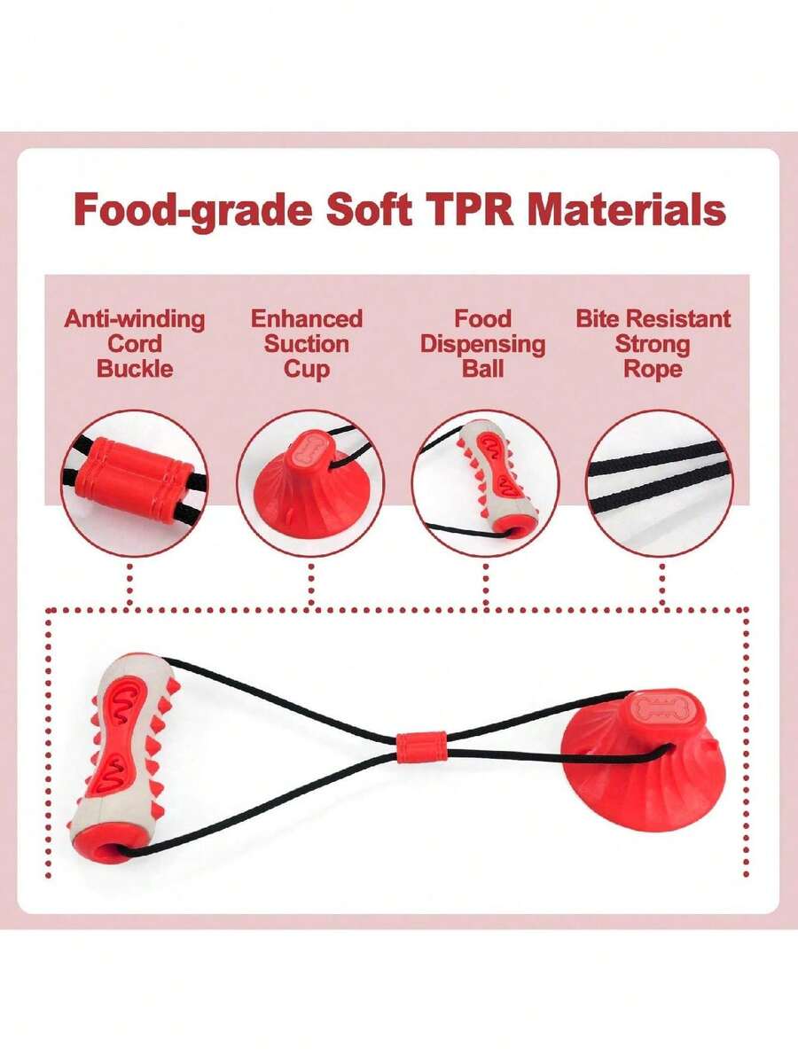 Dog Chew Toy Toothbrush Bone Shaped Dental Cleaner Suction Cup TPR