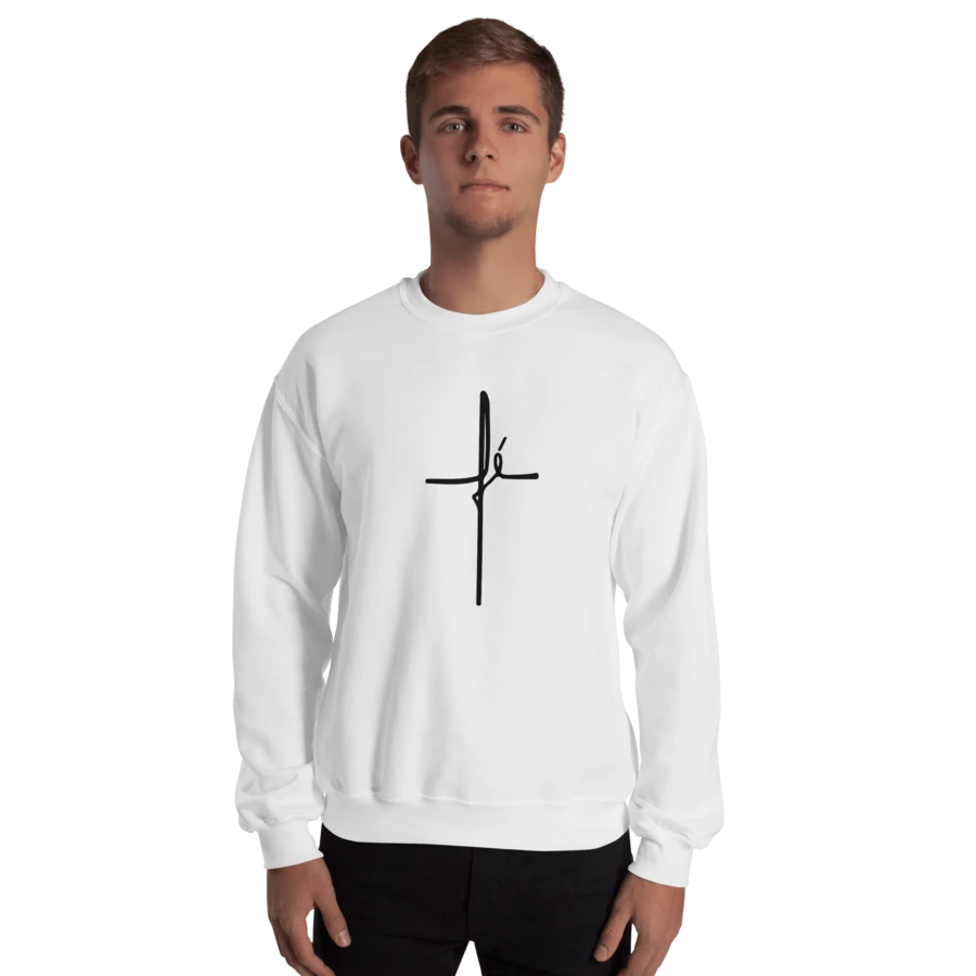 Blusa Moletom Fé Flanelada De Ótima Qualidade Super Confortavél Sem Capuz - Branco - Visão 1