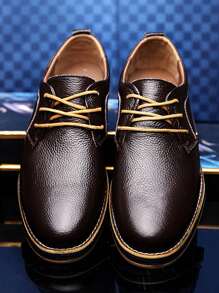 Zapatos Oxford de punta afilada de hombre, con cordones, casuales y formales, cómodos, antideslizantes, zapatos de vestir de lujo