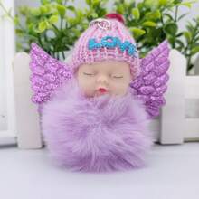 Ngẫu nhiên 2 món móc khóa dễ thương hình búp bê ngủ đáng yêu Mini Ball Kawaii móc khóa 10CM Love Webbing mặt dây chuyền lông mịn cho túi xe hơi, móc chìa khóa Pompom, móc chìa khóa búp bê phụ nữ ngọt ngào, móc chìa khóa búp bê có thể được sử dụng trong chìa khóa xe hơi, ví - Nhiều màu - Xem 9