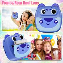 儿童即时相机、儿童玩具相机、儿童即时可打印相机、儿童相机、儿童即时可打印相机、多个有趣的相框和滤镜、三拼图游戏、生日、圣诞节、儿童节礼物（适合 3-12 岁男孩和女孩）、免费贴纸、彩色笔、纸张 - 多色 - 查看 3