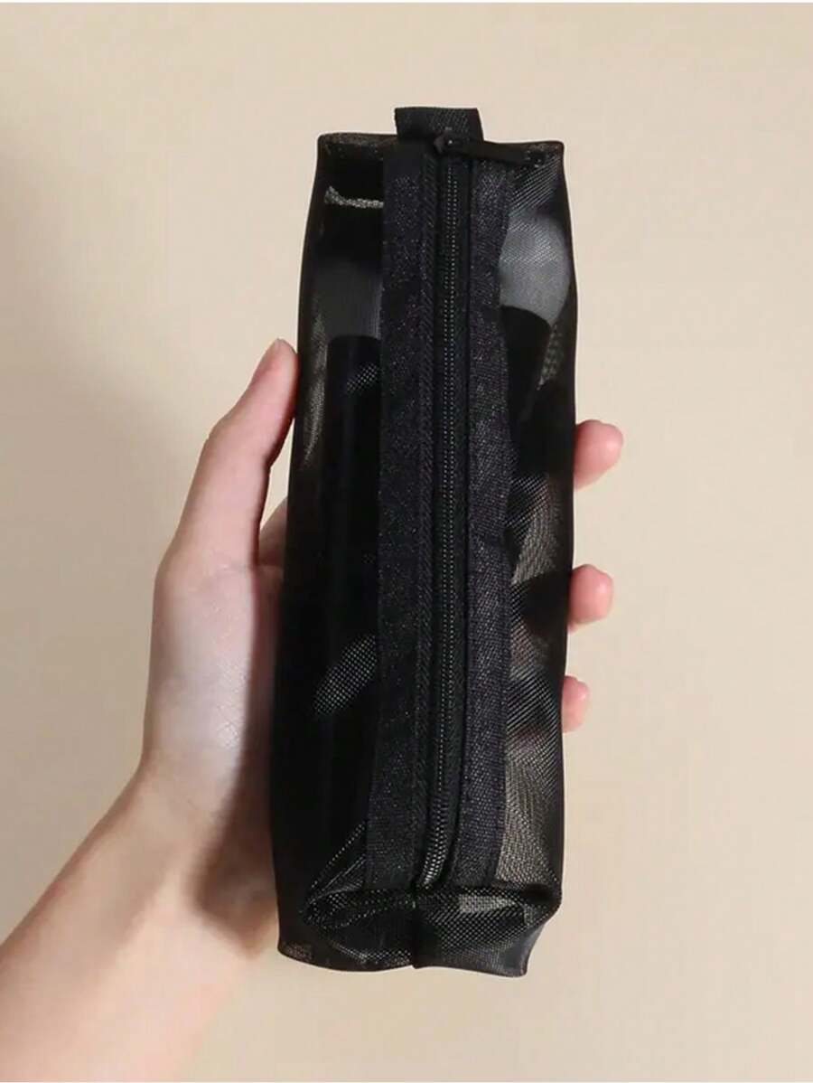 1个黑色网状爱心透明化妆刷口红化妆品收纳袋旅行洗漱包透明必备礼品收纳拉链配件美甲、化妆包、化妆袋、化妆品收纳包、化妆袋、包、梳妆台、化妆袋、化妆包、化妆包、包、梳妆台配件、小化妆包、化妆袋、化妆包、大容量、大化妆包、圣诞礼物、小包、手拿包/小手提包、化妆品收纳、化妆品整理、小包、刷子架、迷你包、大容量包、圣诞礼物、小包、化妆袋 - 黑色 - 查看 1