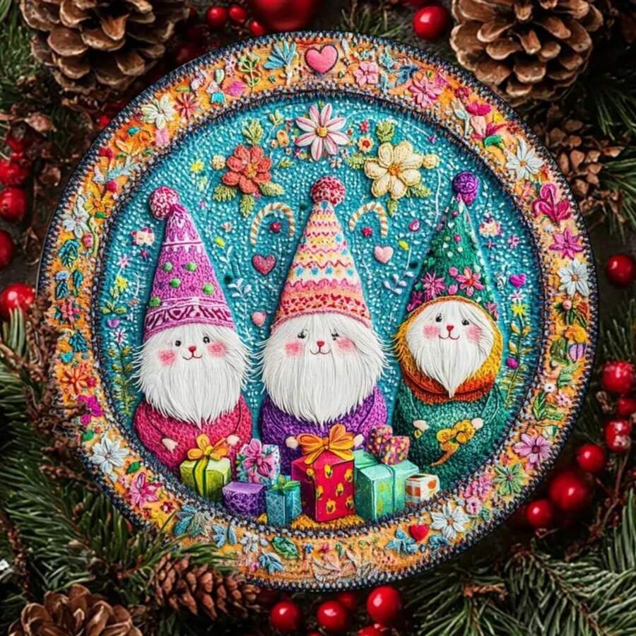 8x8 Inch Christmas Symbol 2D Wall Hanging Decor Plaque, Christmas / New Year Decorative Sign, Christmas / New Year Gift, Suitable For Wreaths, Doors, Rooms, Garages - Versatile Holiday Decoration, No Power Required, Random Style - Multicolor - View 1