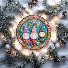 8x8 Inch Christmas Symbol 2D Wall Hanging Decor Plaque, Christmas / New Year Decorative Sign, Christmas / New Year Gift, Suitable For Wreaths, Doors, Rooms, Garages - Versatile Holiday Decoration, No Power Required, Random Style - Multicolor - View 3