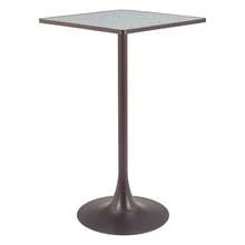 Spot Bar Table Gray & Bronze, Square Tabletop, Seats Up To 2 - Grey - View 3