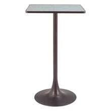 Spot Bar Table Gray & Bronze, Square Tabletop, Seats Up To 2 - Grey - View 2