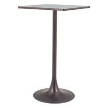 Spot Bar Table Gray & Bronze, Square Tabletop, Seats Up To 2 - Grey - View 4