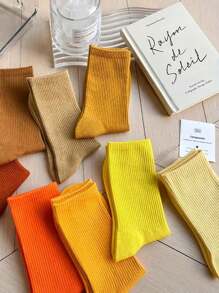 12 pares de calcetines de media caña unicolor tipo caramelo para niños, aptos para uso diario, colores aleatorios - Multicolor - Ver 3