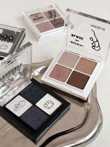 Rom&nd Better Than Eyes Eyeshadow Palette B02 Peony Black, Basic Eyeshadow Palette, 4 Colors Daily Natural Tones, X INAPSQUARE, Velvet Texture, Easy To Blend, Vivid Colors, Matte And Shimmer Finishes, High Color Payoff, Long-Lasting, Korean Makeup, Korea Cosmetics, Gift - B02 PEONY IN BLACK - 查看 11