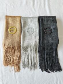 3PCS Women Plain Gold & Silver Thread Scarf + Silk Ribbon Box Set, Elegant Fashion Wrap/Scarves Gift Box, Suitable For Daily Wearing And Photography - Lurex Shawl 3-pack - View 10