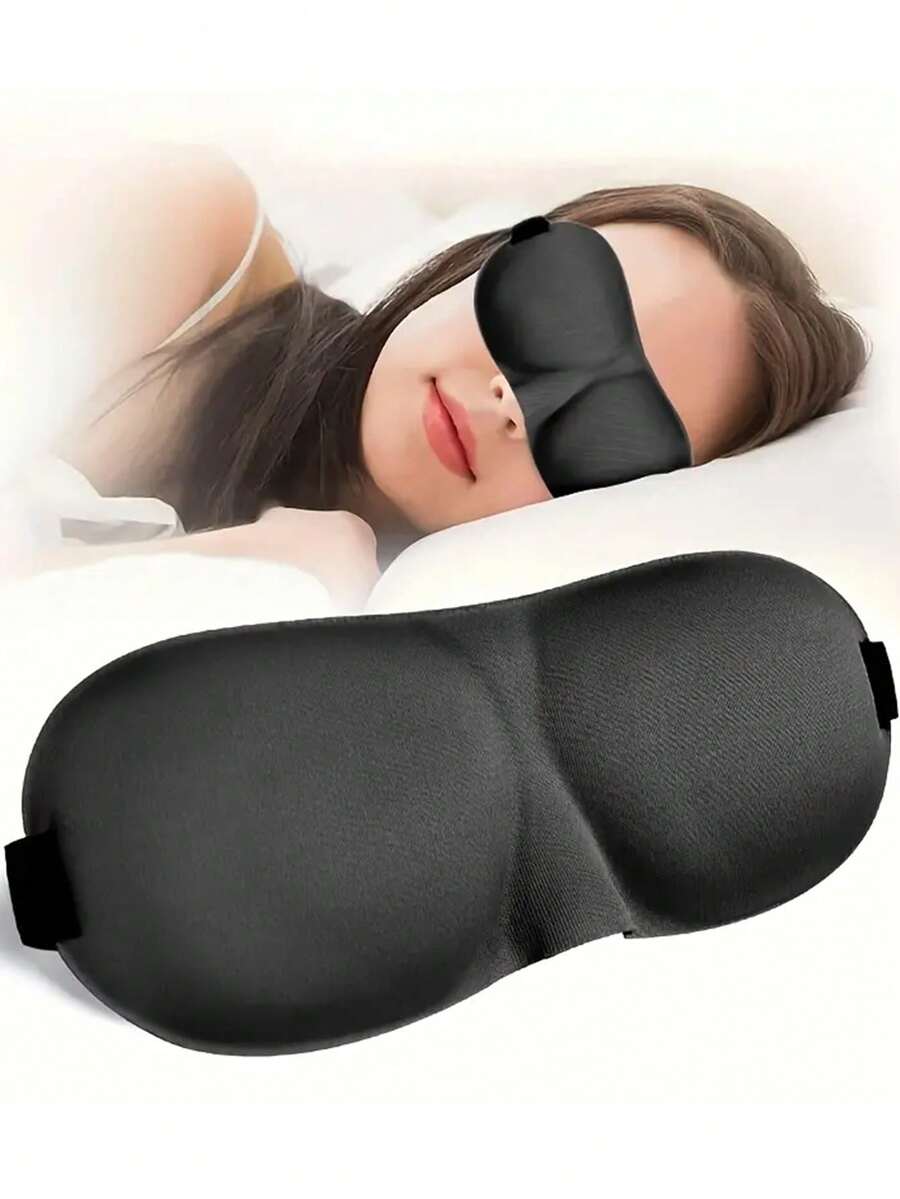 1 件装睡眠面罩，适合仰卧和侧卧者，全遮光 3D 睡眠眼罩，零眼压可调节夜间眼罩，超轻旅行午睡眼罩旅行必需品锻炼露营度假必需品度假配件旅行配件邮轮 - 黑色 - 查看 1