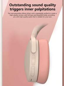 Wireless Over-Ear Headphones With Long Battery Life, Compatible With Computer/Ipad/Mobile Phone, Suitable For Music Listening/Gaming - 粉色 - 查看 2
