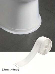 1 卷 PVC 自粘式浴缸和厨房密封胶带，防水墙面密封胶带 - 适用于厨房台面水槽、浴缸、浴室、卫生间和地板墙壁使用自粘式胶带边缘保护，柔性 PVC 密封胶带采用可折叠设计，可折叠至 90 度，家居浴室装饰 - 白色 - 查看 5