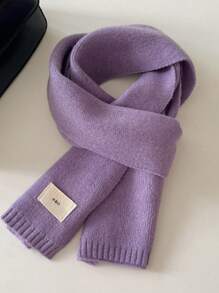Lenço Tricotado Coreano Cor Sólida Imitação de Cashmere de Borda Dupla Grosso e Quente Xale Lenço para Mulheres e Homens