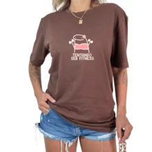 Women's T-Shirt Trying To Be Fitness Gym Fitness Personalized Light Weight Bodybuilding - màu đen - Xem 3