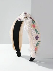 1 Peça Headband de Renda de Poliéster, Estilo Boêmio, Faixa de Cabelo, Tiara de Cabelo