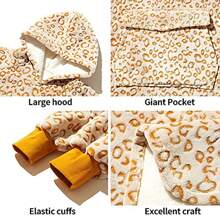 Krifey manta con capucha, regalo de cumpleaños para mamá, mujeres, novias y hombres, sudadera oversize acogedora con bolsillo gigante, 3D Leopardo Marrón - 3D Leopardo Marrón - Ver 3