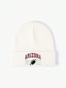 1 件可调节刺绣 ARIZONA 针织无檐便帽，男女通用户外防晒休闲帽，适合春季、秋季、旅行、海滩、Y2K 风格，男女皆宜 - 針織帽 - 查看 15