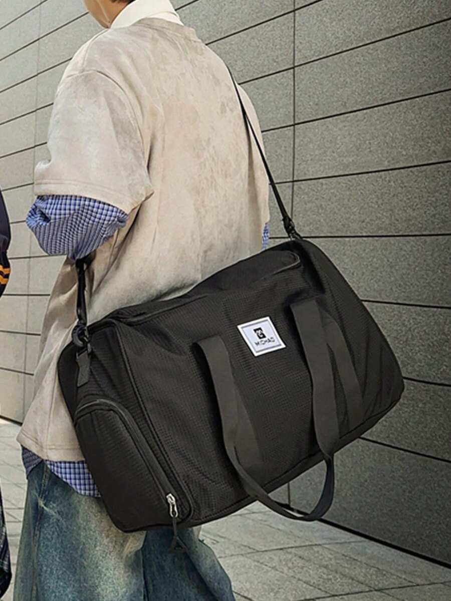 1 chiếc túi tote giản dị tối giản có nhiều ngăn. Túi đeo chéo màu trơn thời trang có dây đeo có thể điều chỉnh. Túi đeo vai dung tích lớn có thiết kế dây đeo hành lý Phụ kiện du lịch Trang phục du lịch Đồ dùng du lịch sân bay Quần áo Túi hành lý Ý tưởng quà tặng Giáng sinh Phụ nữ Cô gái Quà tặng Giáng sinh cho mẹ Quà tặng sinh nhật Mẹ Bạn bè Quà tặng Ngày lễ Tạ ơn - màu đen - Xem 1