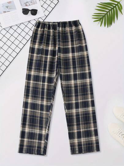 Herren karierte lässige lange dicke Hosen für Zuhause & Alltag, Herbst/Winter