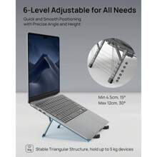 SODI Adjustable Foldable Laptop Stand For 10-15.6" Laptops, Portable Desk Riser Holder, Black SODI 314 - màu đen - Xem 2