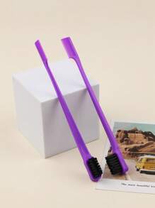 2pcs Double Head Eyebrow Brush -Hair Edge Brush Eyebrow Brush Double Head Brush Hair Styling Accessories Suitable For Barber Salon Uses