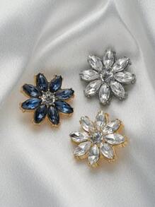 5 Peças/Pacote Botões de Metal com Pétalas de Flor de Cristal Transparente Brilhante, para Camisa, Suéter, Terno, Vestido, Casaco de Pele, Jaqueta, Decoração Costurada à Mão, DIY para Sapatos, Chapéus, Caixas de Presente, Bolsas, Pingentes, Acessórios de Joalheria da Moda